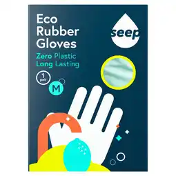 Tesco Seep Eco Rubber Gloves Medium Zero Plastic 1 Pair offer