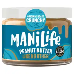 Tesco Manilife Original Roast Crunchy Peanut Butter 275g offer