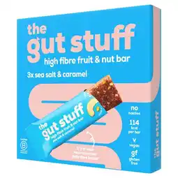 Tesco The Gut Stuff Sea Salt & Caramel High Fibre Fruit & Nut Bar 3x35g offer