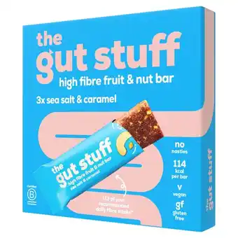 Tesco The Gut Stuff Sea Salt & Caramel High Fibre Fruit & Nut Bar 3x35g offer