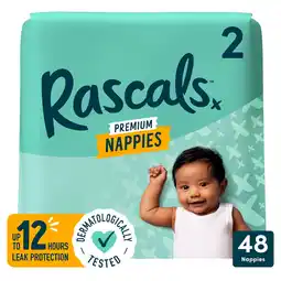 Tesco Rascals Premium Nappies, Size 2 | 48 Pack offer