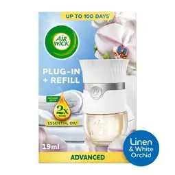 Tesco Air Wick Linen & White Orchid Plug In Kit 19ml offer