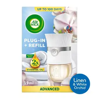 Tesco Air Wick Linen & White Orchid Plug In Kit 19ml offer