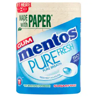 Tesco Mentos Pure Fresh Fresh Mint Gum 50 Pieces 100G offer