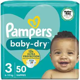 Tesco Pampers Baby Dry Size 3 Essential Pack 50 Nappies offer