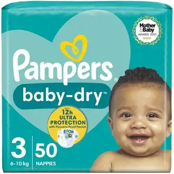 Tesco Pampers Baby Dry Size 3 Essential Pack 50 Nappies offer