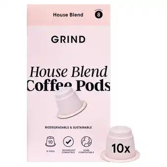 Tesco Grind, House Blend Coffee Pods, Biodegradable & Sustainable, 10 pods, 52 grams offer