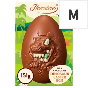 Tesco Thorntons Milk Chocolate Dinosaur Egg 151G offer