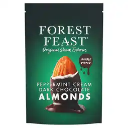 Tesco Forest Feast Peppermint Cream Dark Chocolate Almonds 120G offer