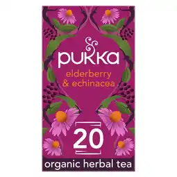 Tesco Pukka Elderberry & Echinacea Organic 20 Tea Bags 40G offer