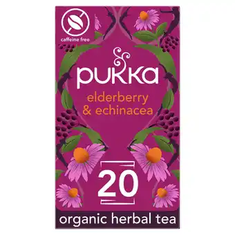 Tesco Pukka Elderberry & Echinacea Organic 20 Tea Bags 40G offer