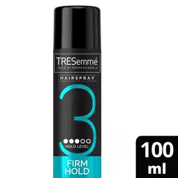 Tesco Tresemme Firm Hold Hair Spray 100Ml offer