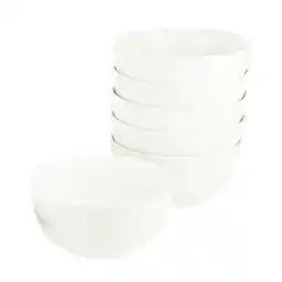 Tesco Glim Glam Cereal Bowl Set Rice Soup Bowls White Porcelain 6pcs White offer