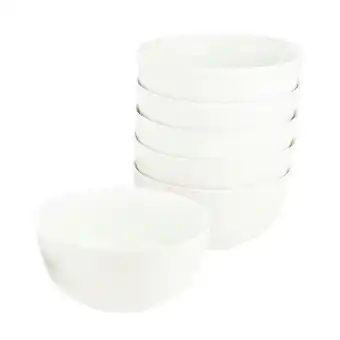 Tesco Glim Glam Cereal Bowl Set Rice Soup Bowls White Porcelain 6pcs White offer