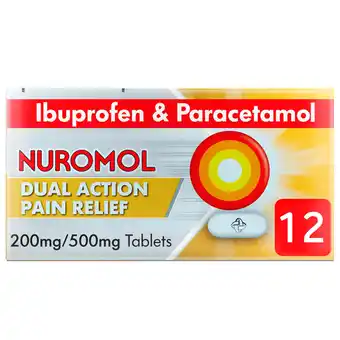 Tesco Nuromol Dual Action Pain Relief Tablets - Ibuprofen, Paracetamol 12s offer