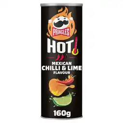 Tesco Pringles Hot Mexican Chilli & Lime Flavour Crisps 160g offer