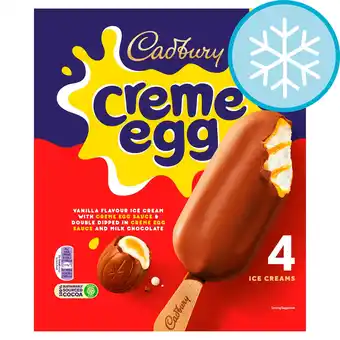 Tesco Cadbury Creme Egg Ice Cream Sticks 4x90ml offer