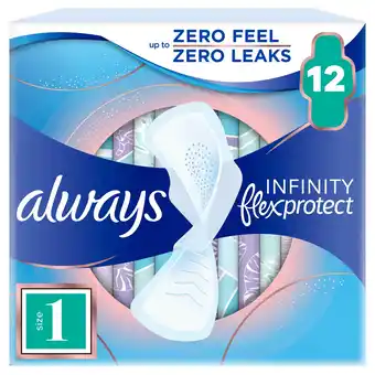 Tesco Always Infinity Normal S/Twls Plus Wings 12 Pack offer