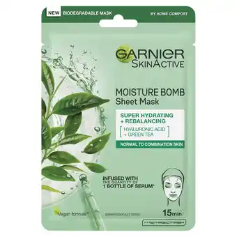 Tesco Garnier Moisture Bomb Hydrating Face Mask Green Tea offer