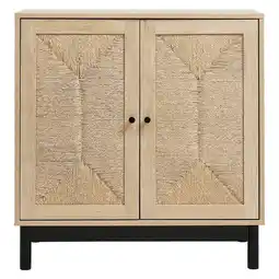 Tesco Living and Home Wooden Sideboard with Woven Rattan Doors offer