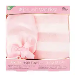 Tesco Brushworks Luxury Hair Towel & Shower Cap offer