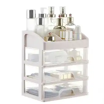 Tesco Living and Home Plastic Makeup Organizer with 3 Drawers offer