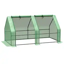 Tesco Outsunny Mini Small Greenhouse with Steel Frame & PE Cover & Window offer