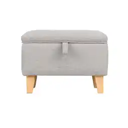 Tesco Living and Home Linen Upholstered Storage Ottoman - Light Grey - 49cm offer