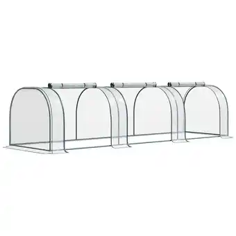 Tesco Outsunny PVC Tunnel Greenhouse Plant Grow House Steel Frame for Garden offer