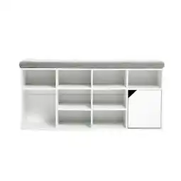 Tesco Living and Home Padded Shoe Storage Bench - White offer