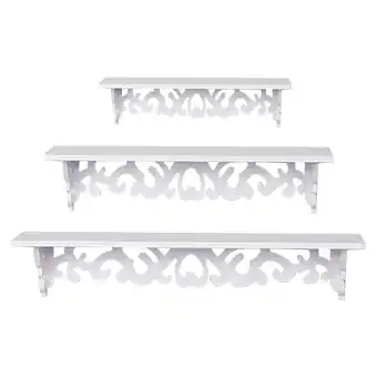 Tesco Living and Home 3-Piece Wooden Storage Rack Wall-Mounted - White offer