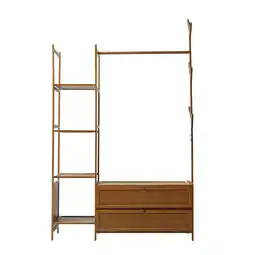 Tesco Living and Home Bamboo Clothes Rack with Storage Shelves offer