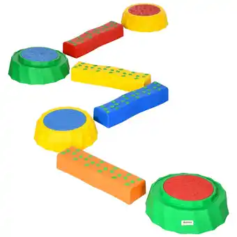 Tesco Outsunny Eight-Piece Kids Stepping Stones w/ Non-Slip Surface & Bottom, for Kids offer