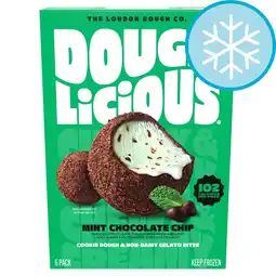 Tesco Doughlicious Mint Chocolate Chip Cookie Dough & Non-Dairy Gelato Bites 6 x 32g offer