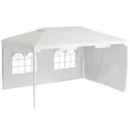 Tesco Outsunny 3m x 4m Garden Gazebo Outdoor Canopy Marquee White offer