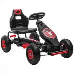 Tesco HOMCOM Children Pedal Go Kart w/ Adjustable Seat, Rubber Wheels, Brake - Red offer