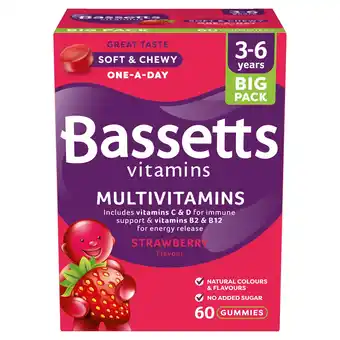 Tesco Bassetts Multivitamins ages 3-6 years Strawberry Gummies 60s offer