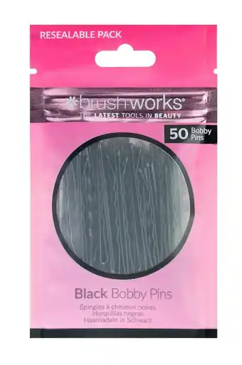 Tesco Brushworks Black Bobby Pins - 50 Pieces offer