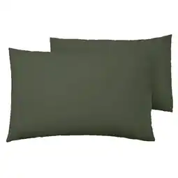 Tesco F&F Home Olive Green Housewife Pillowcase Pair offer