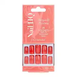 Tesco Nail HQ Square Tropical Passion Nails (24 Pieces) offer