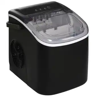 Tesco HOMCOM Ice Maker w/ Ice Scoop Basket 12Kg in 24 Hrs 9 Cubes Ready offer