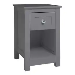 Tesco Living and Home Small Side Table with Drawer for Living Room - Grey offer