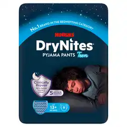 Tesco Huggies DryNites Bedwetting Pyjama Nappy Pants Boy 13Yrs+ x9 offer