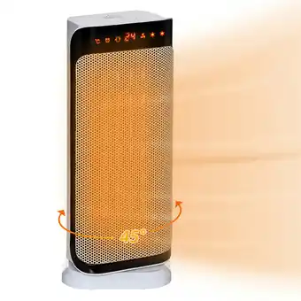 Tesco HOMCOM Oscillating Ceramic Space Heater w/ Remote Control, Timer offer