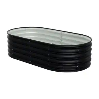 Tesco Living and Home Oval Galvanized Steel Raised Garden Bed- Black offer