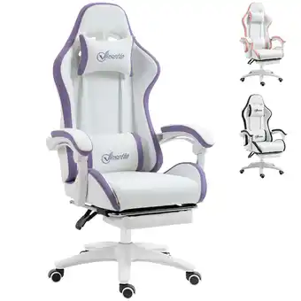 Tesco Vinsetto Racing Style Gaming Chair with Reclining, Footrest, Purple offer