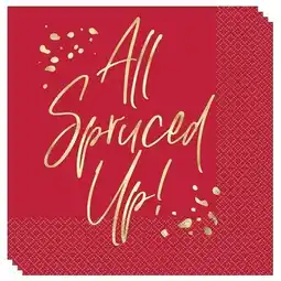 Tesco All Spruced Up Red Christmas Luncheon Napkins 33cm 2 Ply - Pack of 16 offer