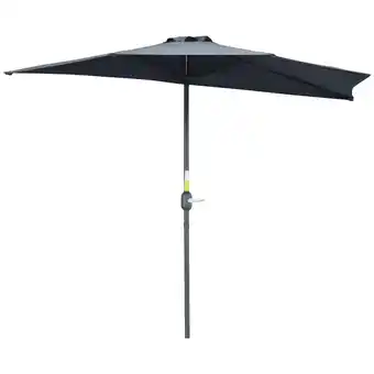 Tesco Outsunny 2.7m Metal Frame Garden Furniture Parasol Half Round Umbrella offer