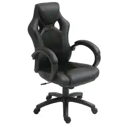 Tesco Vinsetto Racing Gaming Chair Swivel Home Office Chair with Wheels Black offer