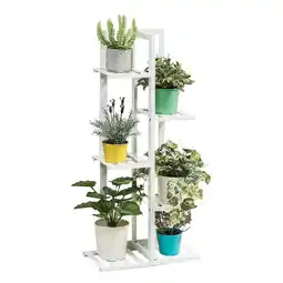 Tesco Living and Home Rustic Wooden Multi-Tiered Potted Plant Stand - 45x103cm offer